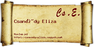 Csanády Eliza névjegykártya